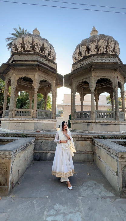 Aafreen Gold Georgette Anarkali set