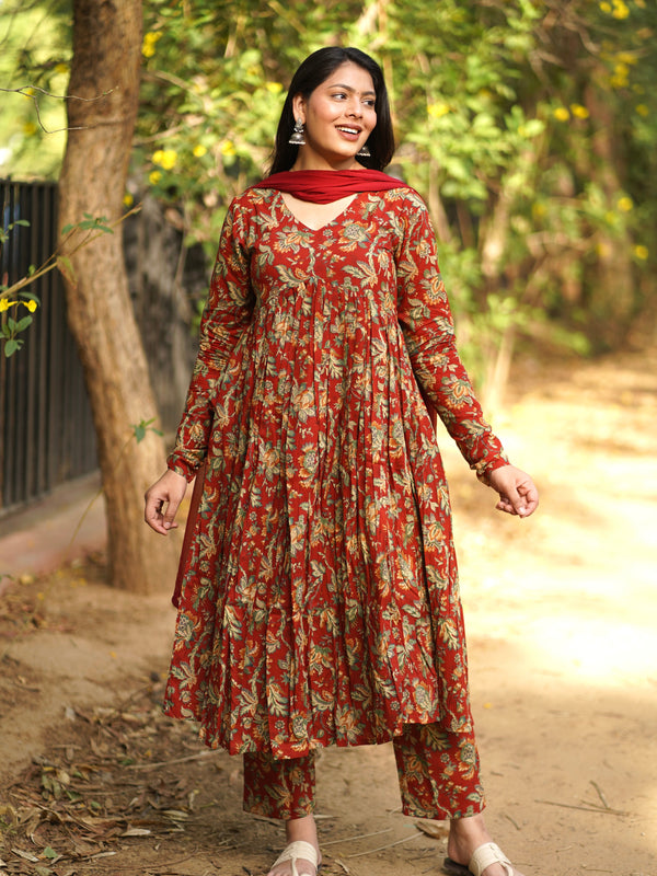 Red Garden Alia Cut Suit Set - Jonaya