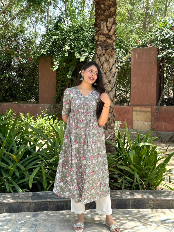 Peachy Fushia Kameez - Jonaya