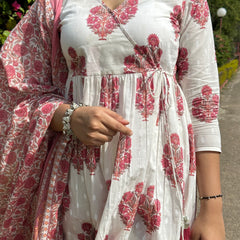 Pink blossom Angrakha suit set - Jonaya