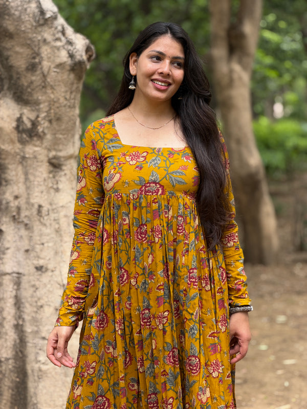 Red mustard garden kameez Jonaya