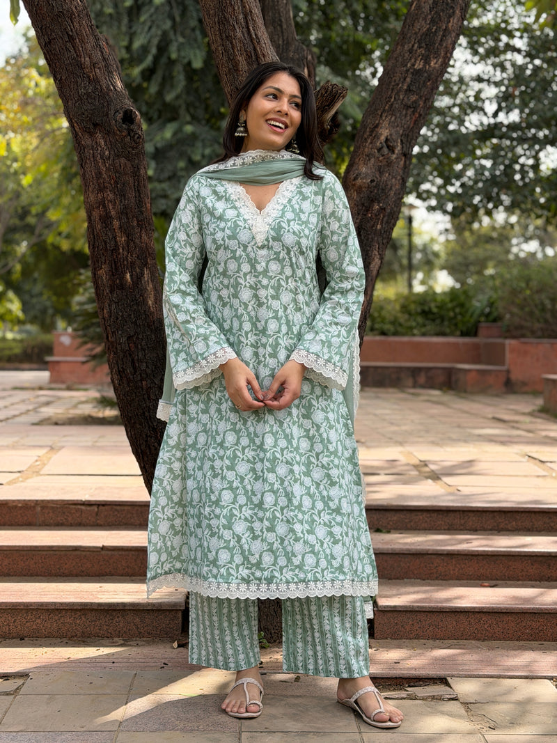 Matcha Ice pakistani style suit set Jonaya