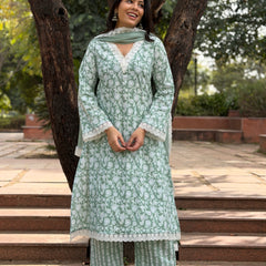 Matcha Ice pakistani style suit set Jonaya