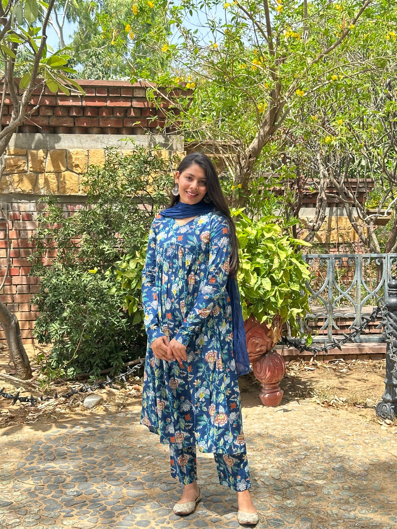 Summer indigo suit set - Jonaya