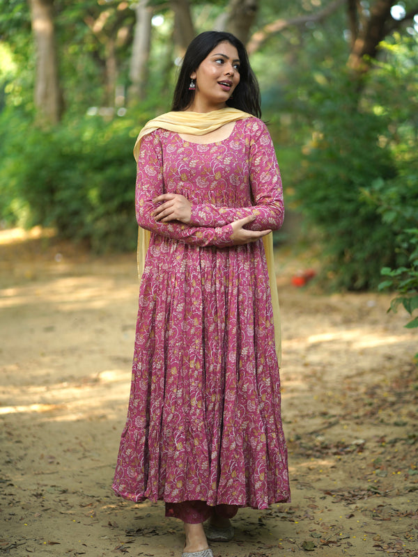 Pink Tier Full flare suit set - Jonaya