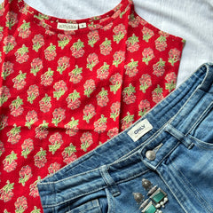 Fool patti strap kurti - Jonaya
