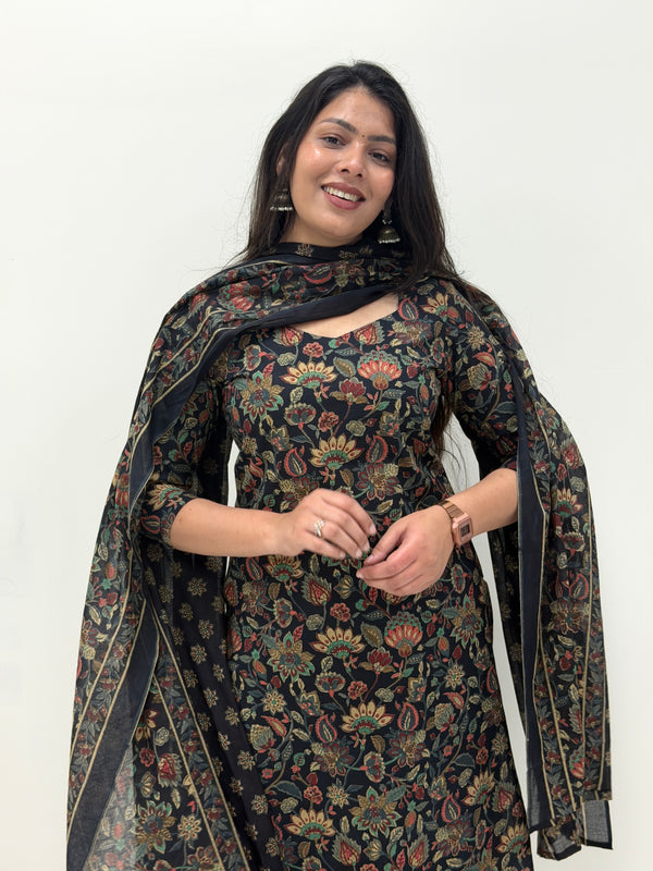 Midnight Black straight suit set Jonaya