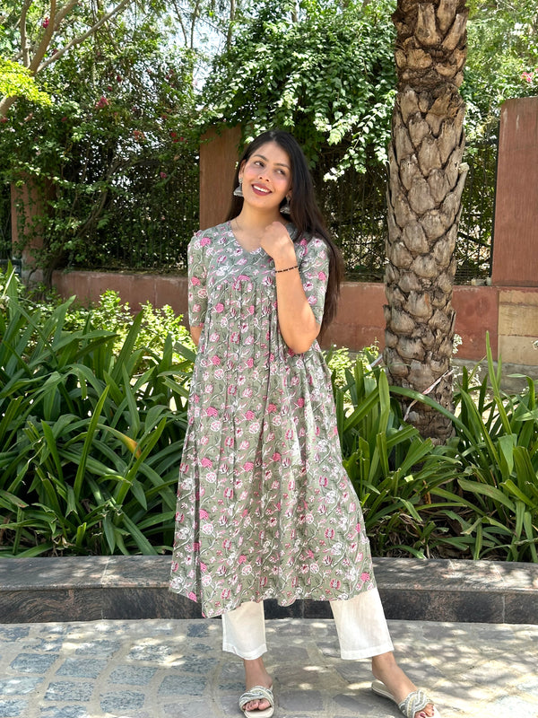 Peachy Fushia Kameez - Jonaya