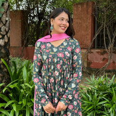 Bottle green Mohini suit set - Jonaya