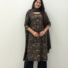 Midnight Black straight suit set Jonaya