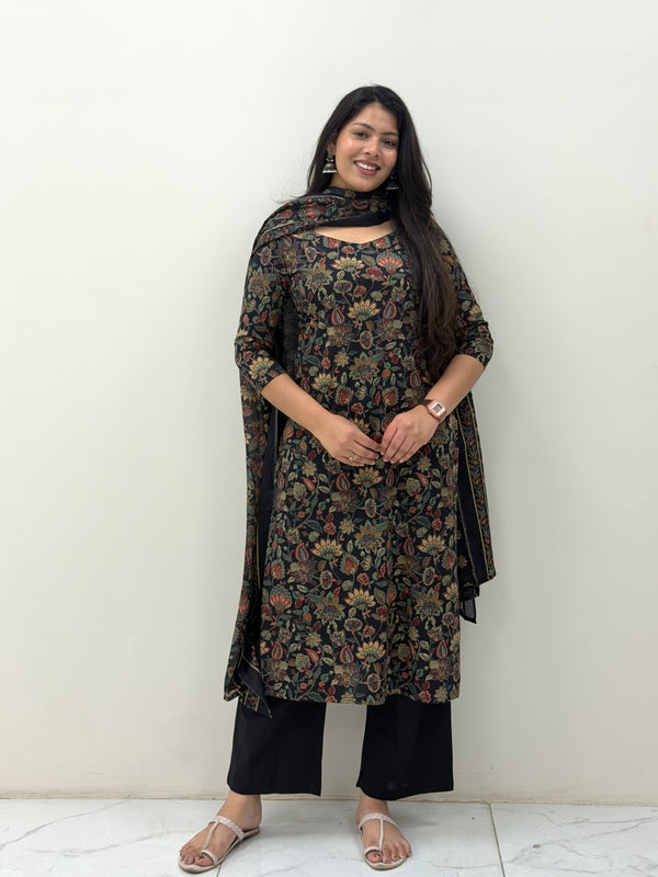 Midnight Black straight suit set Jonaya