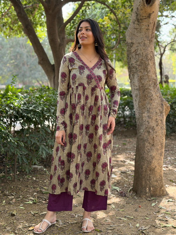 Grey wine Fool kameez Jonaya