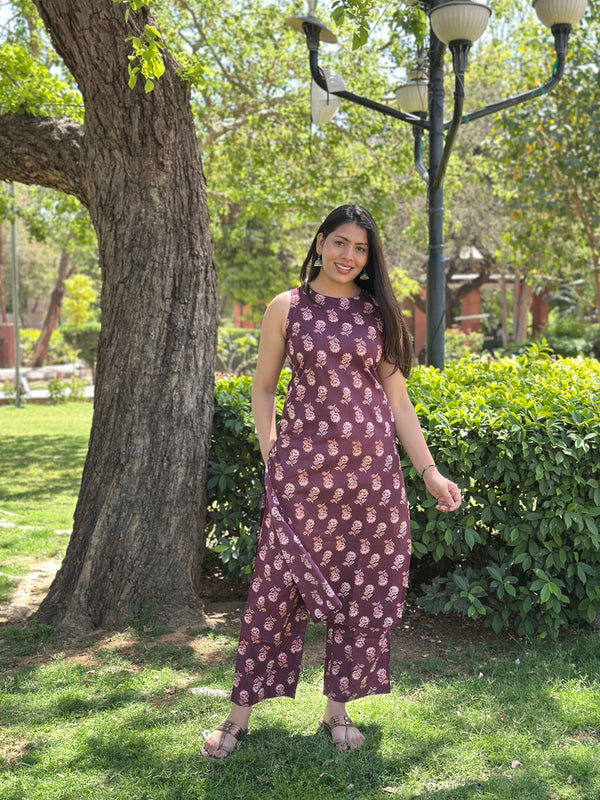 Purple Floral Co-ord Set - Jonaya