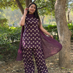 Vibrant Purple Farshi Salwar Set Jonaya