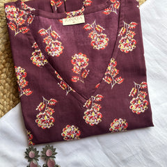 Purple bliss floral full sleeves Peplum top - Jonaya