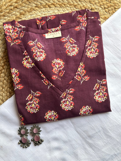 Purple bliss floral full sleeves Peplum top