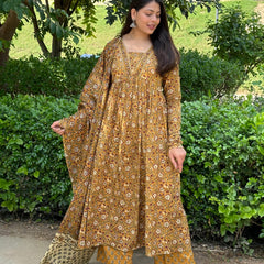 Rusty mustard lace suit set - Jonaya
