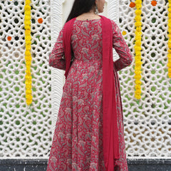Pretty Pink Anarkali Shrug Set Jonaya