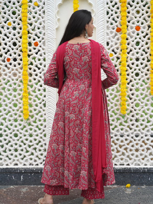 Soft Pink Anarkali Shrug Set - Jonaya