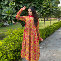 Yellow floral mohini set - Jonaya