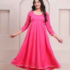 Peach Gotta patti heavy flare suit set Jonaya
