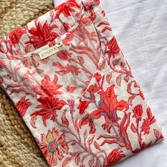 Orange floral printed kameez - Jonaya