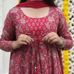 Pretty Pink Anarkali Shrug Set Jonaya