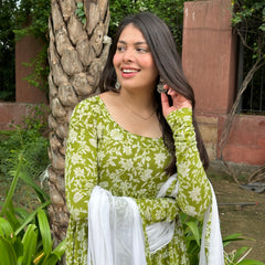 Leaf Green Full Gher Suit Set - Jonaya