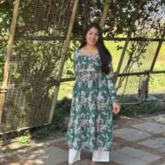 Pink beige paisley kameez - Jonaya
