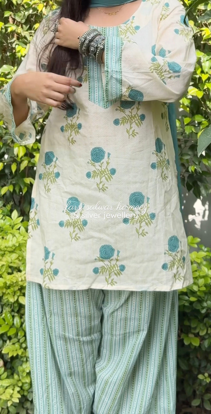 Turquoise Green farshi salwar set Jonaya