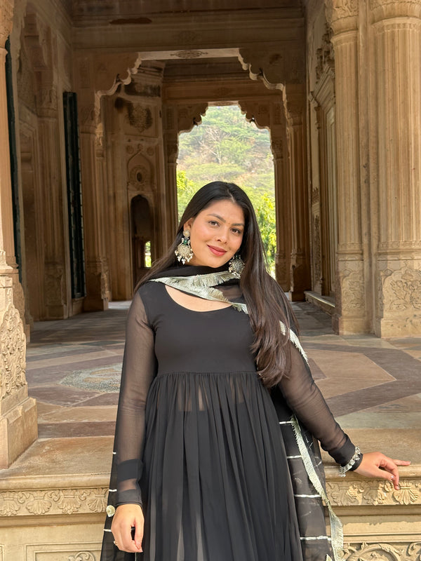 Zara Georgette Anarkali Suit Set - Jonaya