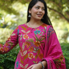 Blooming Pink straight suit set - Jonaya