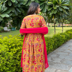 Yellow floral mohini set - Jonaya