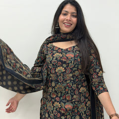 Midnight Black straight suit set Jonaya