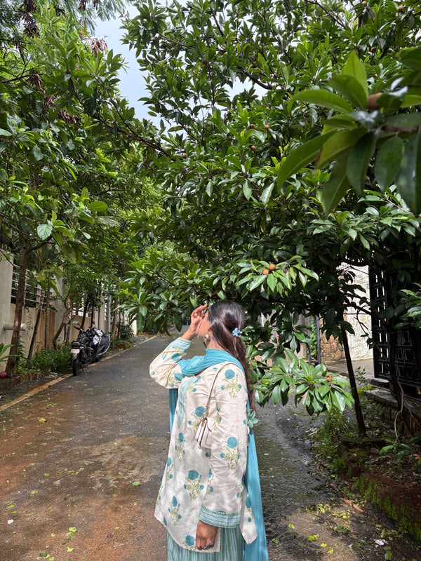 Turquoise Green Farshi Salwar Set Jonaya