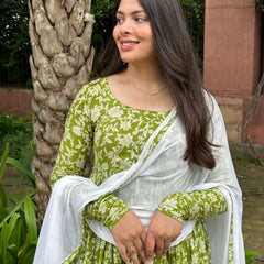 Leaf Green Full Gher Suit Set - Jonaya