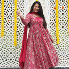 Pretty Pink Anarkali Shrug Set Jonaya