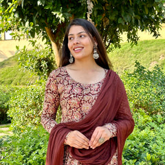 Kalamkari Anarkali set - Jonaya