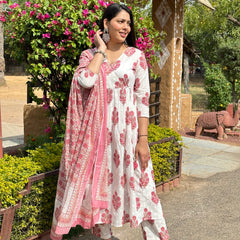 Pink blossom Angrakha suit set - Jonaya