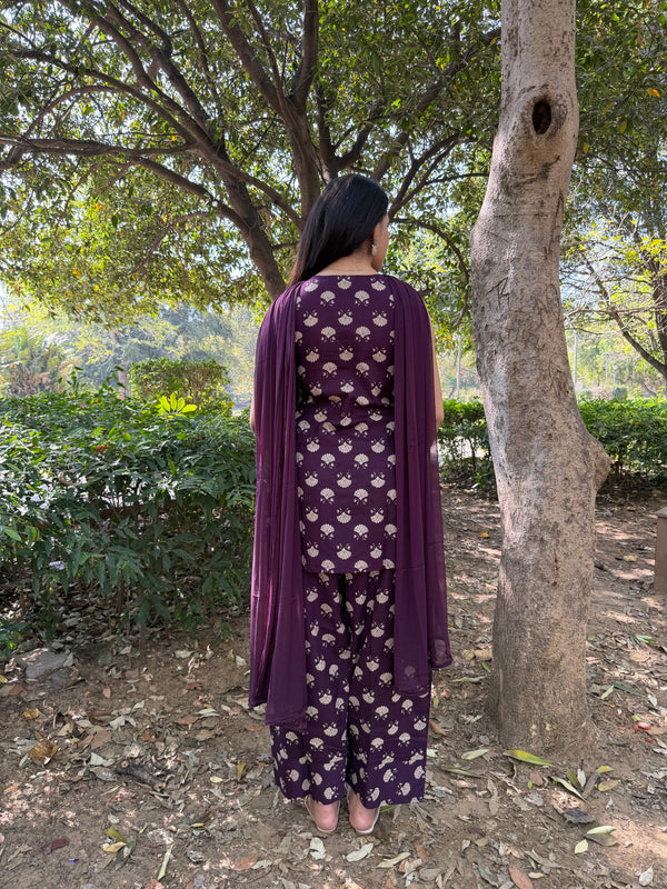 Vibrant Purple Farshi Salwar Set Jonaya