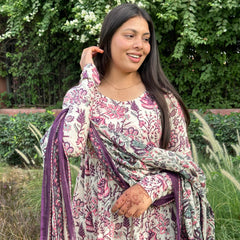 Creamy wine garden suit set - Jonaya