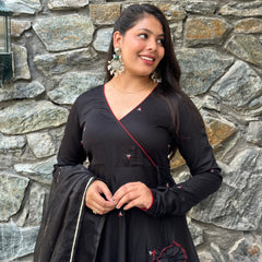 Black self embroidered Luxury suit set - Jonaya