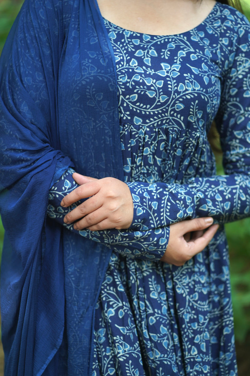 Indigo baag flare suit set Jonaya