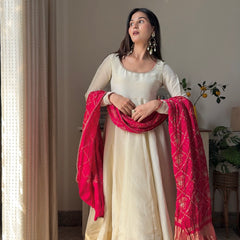 Tissue Rani Silk Full flair Anarkali Jonaya