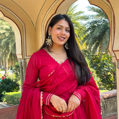 Rose Pink Angrakha Anarkali set - Jonaya