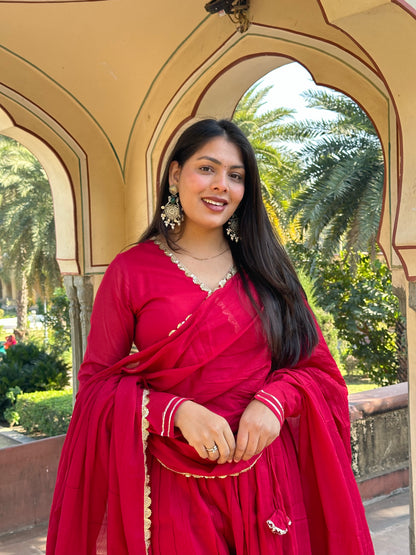 Rose Pink Angrakha Anarkali set