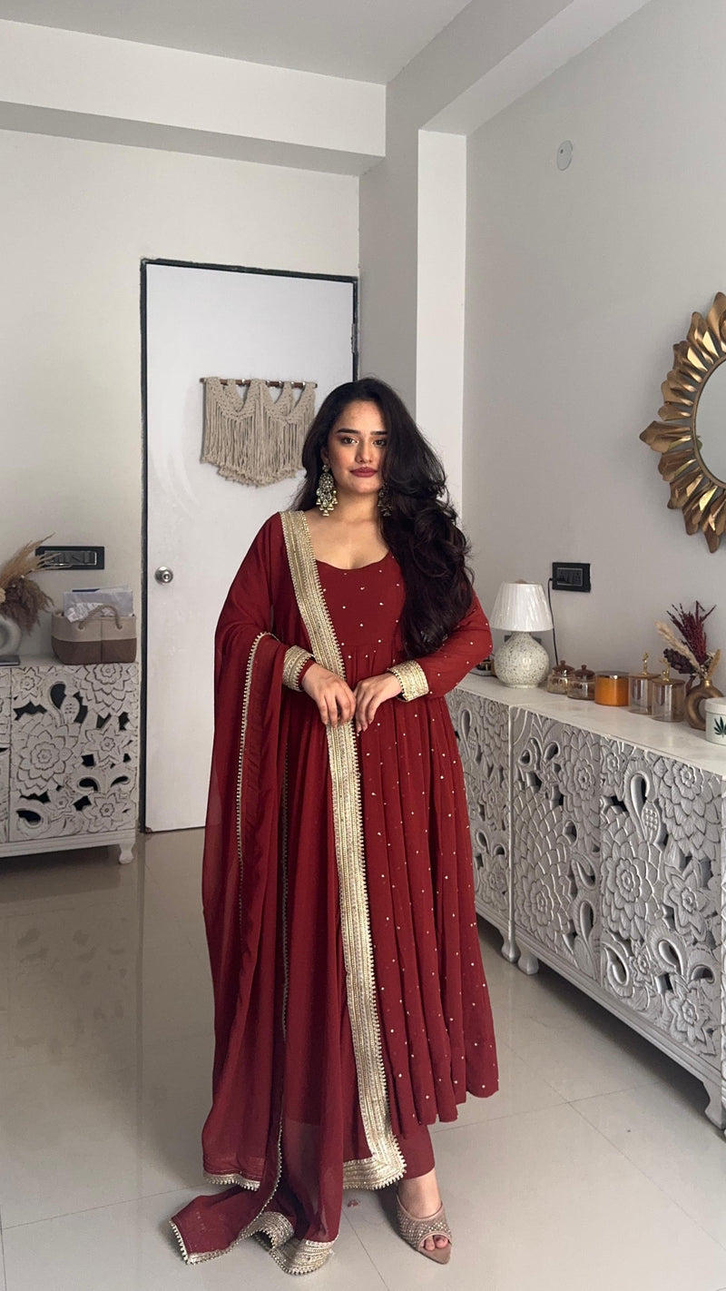 Chand Pure Georgette Anarkali set Jonaya