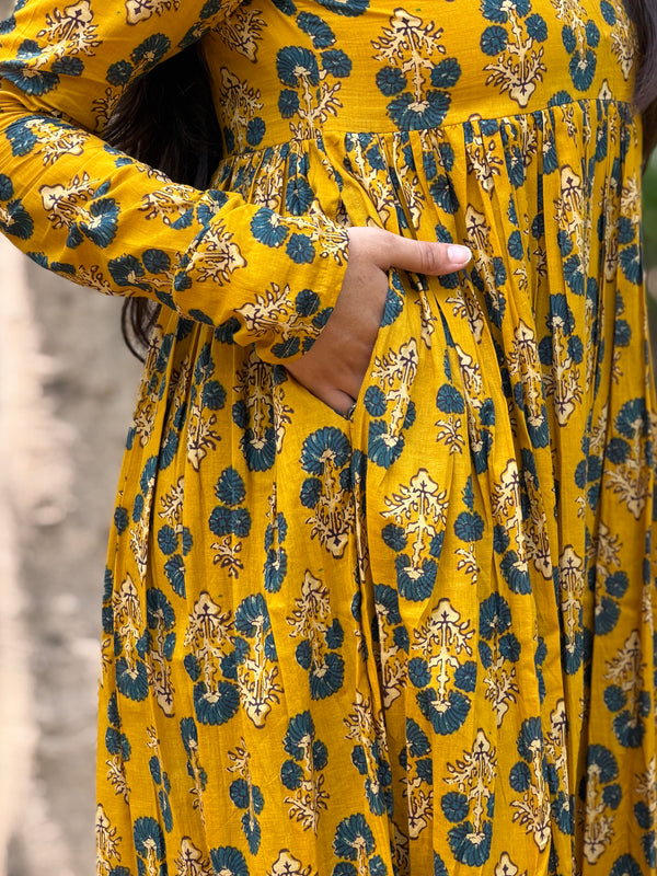 Pretty teal mustard kameez Jonaya