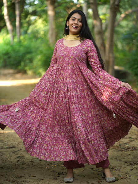 Pink Tier Full flare suit set Jonaya