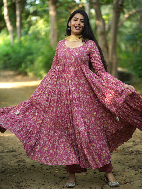 Pink Tier Full flare suit set - Jonaya